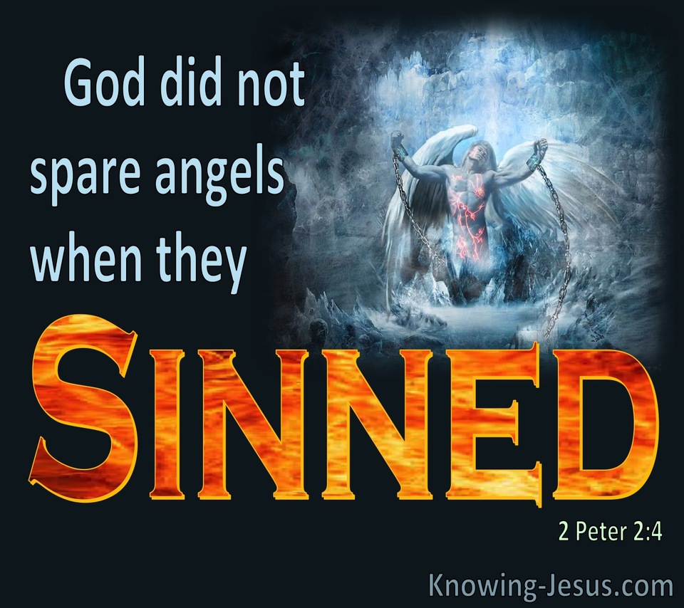 2 Peter 2:4 God Cast The Angels Into Tartarus When They Sinned (orange)